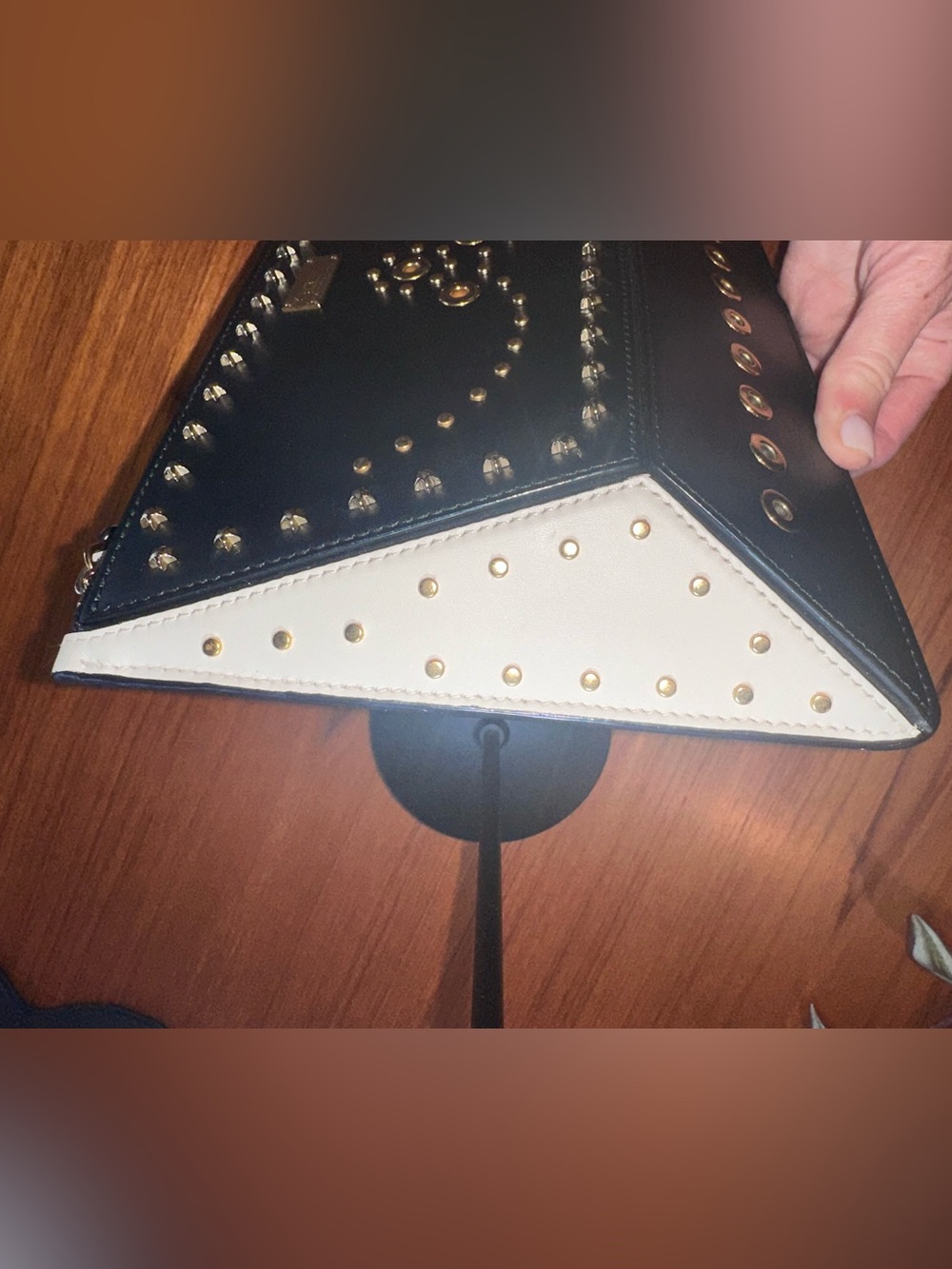 🖤🤍 Rare Bally Studded Leather Wristlet Clutch • Made in Italy • Mint Condition - Picture 5 of 12
